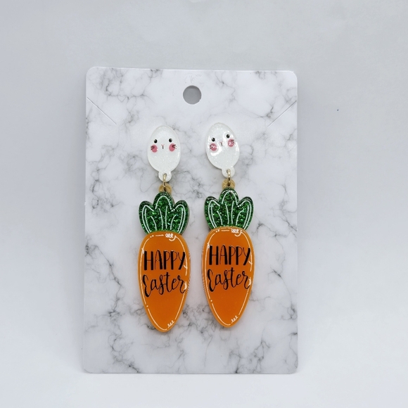 Easter Carrot Earrings Stud Earrings - Picture 5 of 15